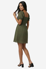 Socialite Puff Sleeve Smocked Mini Dress - Thumbnail 3