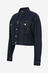 Weworewhat Cropped Denim Jacket - Thumbnail 5