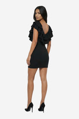 Zara Ribbed Mini Dress With Ruffle Detail - Thumbnail 3